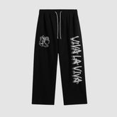 Pantalones anchos con estampado de letras de hip-hop